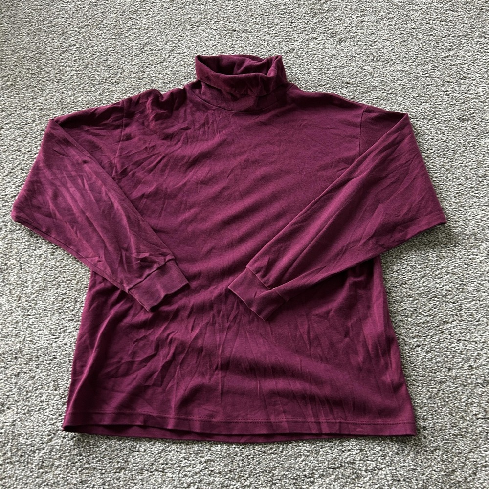 Windridge Shirt Womens Large Red Turtleneck Long Sleeve Stretch Basic Jersey Top